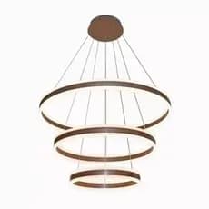 Lustre Pendente Led 3 Anéis Marrom Escovado 226w 3000k DCD03003/led