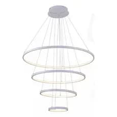 Lustre Pendente Moderno Anéis Led 4 Arcos Cobre Full Cor Branco Bivolt DCD03111ovo led