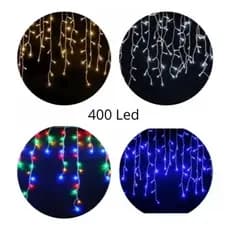 Kit 16 Cascata 400 Led 10 Metros Luz Decoração Natal Fixa C/emenda a prova d água/led