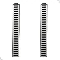 2 Ralo Linear 8x50cm Grelha + Caixa Coletor De Água no Plástico ABS alta resistência