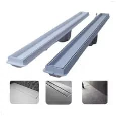 Ralo Linear Oculto Invisível 5×90 cm com Caixa Coletora Sifonada Instalação Piso, Banheiro, Piscina