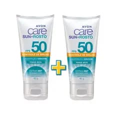 Kit Protetor Solar Facial Toque Seco Controle de Brilho FPS 50 Avon Care Sun 40g Rosto (2 Unidades)