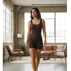 KIT 2 Macaquinho Canelado Fitness Feminino  Academia Treino Casual Verão Confortável Modela o Corpo COD S1