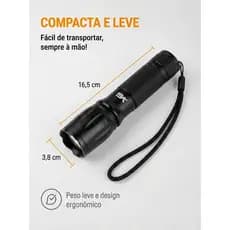 Lanterna Tática LED Potente Recarregável Portátil SX Militar COD X900