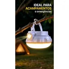 Lanterna Luminária LED Recarregável Portátil Camping Emergência COD NG