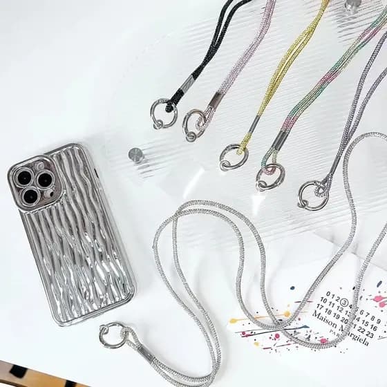 Cordão Para Celular Smartphone De Pescoço Alto Brilho Strass