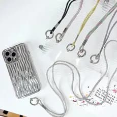 Cordão Para Celular Smartphone De Pescoço Alto Brilho Strass