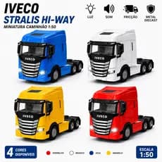 Miniatura Caminhão Iveco Stralis Hi-Way Trucado 1:50 Metal Som Luz Fricção Diecast