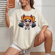 T-shirt Feminina Florzinha Peso Academia Camiseta Tendência Camisa Estampada Blusa Básica Simples