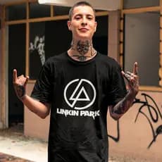 Camiseta Masculina Linkin Park Tema Rock Música Banda Metal Alternativo Camisa Blusa T-shirt