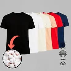 Kit 6 Camisas Unissex Lisas Blusas Casuais Camisetas em Algodão Premium T-shirt Agradável p Dia Dia