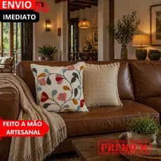 Kit 1/2 de Capa de Almofada Bordadas e algodão Decorativa fácil Combinação zíper invisível boho chic