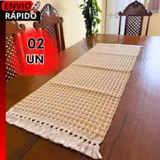 KITS TRILHOS/CAMINHOS DE MESA ARTESANAIS FEITOS EM LINHO, REFORÇADOS E RESISTENTES - 100% ALGODÃO...
