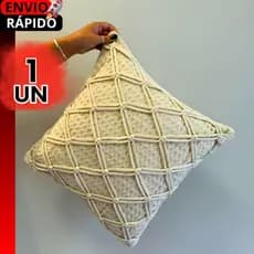 UN CAPAS DE ALMOFADAS BOHO CRUA ESTILO – FEITA À MÃO – PARA QUARTOS SALAS E AMBIENTES ACONCHEGANTES.