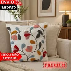 KIT 1 OU 2 CAPAS DE ALMOFADA 45x45 DECORATIVA PREMIUM COM ZÍPER SOFÁ SALA LUXO/ ARTESANAL/ BOHO CHIC