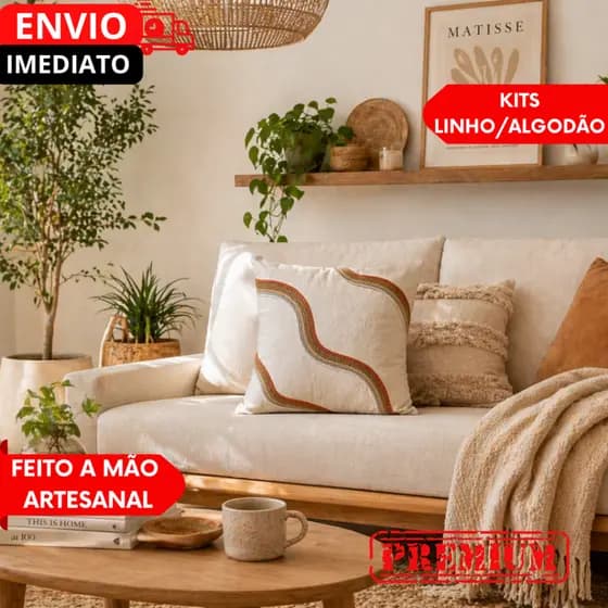 PROMO 1/2 Capa Almofada/travesseiros Cores variadas ONDAS Boho Chic Rústico Decor Artesanal Presente
