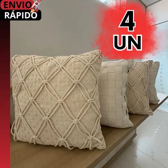 ALMOFADAS CRUAS BOHO A MÃO LINHO DECORATIVA 45X45 PREMIUM ARTESANAL 100% ALGODÃO SOFÁ CAMA BOHO CHIC