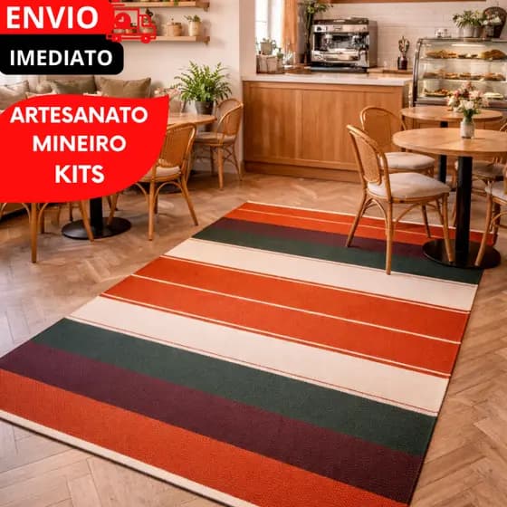 CONJUNTO 1/2 TAPETES PASSADEIRA PREMIUM ALGODÃO DECORAÇÃO RUSTICA Corredor Quarto Sala Beira de Cama