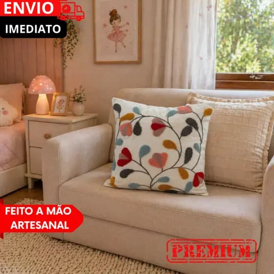 Conjuntos 1/2 Capa de Almofada Bordada Colorida Aplicada Decorativa - Escolha Sua Combinação........