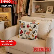 OFERTA 1/2/ Capas de Almofada 45x45cm Bordado Colorida Artesanal para Sofá e Cama Decoração Elegante