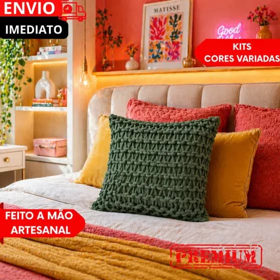 Kit 04 Almofadas 45x45cm Decorativas 04 Unidades Com E Sem Refil