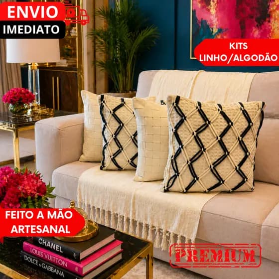 ALMOFADAS 1/2/3/4 UN boho Capa Almofada Algodão Artesanal Travesseiros, Decoração Sala, Sofá cama