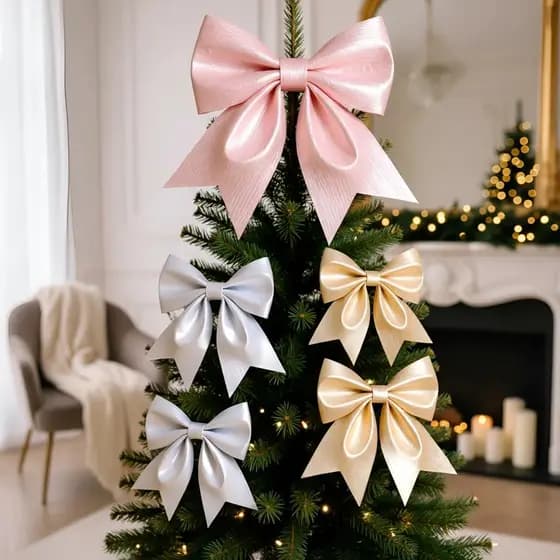Laço Candy Furta Cor Premium Grande Arvore Natal Enfeite 25 Centimetros