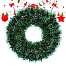 Guirlanda Festão Aramada Estrutura Ferro Luxo Verde ou Nevada Enfeites Arvore de Natal 36cm