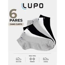 Kit 6 Pares Meia Lupo Cano Baixo Invisível Algodão Sport Original Unissex