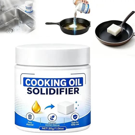 Pó De Solidificador De Óleo Natural De 30ml , Coagulante De Endurecimento Residual Comestível , Graxa De Cozinha Ecológi