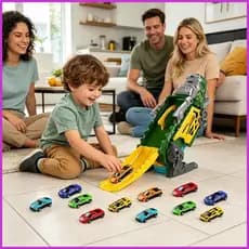 Caminhão Dinossauro Pista Dupla 12 Mini Carros Com Alça Transportador De Para Crianças De 3 A 5 Anos hotedsbr yauaerbr