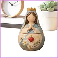 Caixa De Memória De Oração Virgem Maria Jesus Decoração De Mesa Rosário Titular Para Mulheres Homens Colecionadores Prop