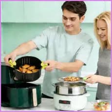 Luvas De Forno Com Dedos Antiderrapantes , Utensílios De Cozinha De Silicone Três , Resistentes Ao Calor , chwuiebr