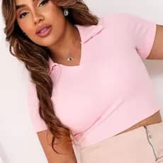 Cropped Feminino Gola Polo em Tecido Anaruga – Várias Cores Tendência 2025 | Estilo Comfy e Elegante