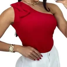 Blusa Feminina Ombro Único com Detalhe de Laço – Look Sofisticado