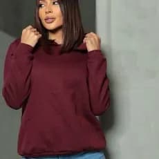 blusa moleton flanelado con capuz
