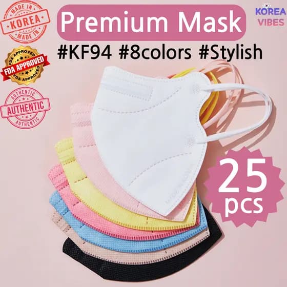 Máscara Colorida KF94 Feita Na Coreia Elegante Premium De Alta Qualidade 25 Unidades