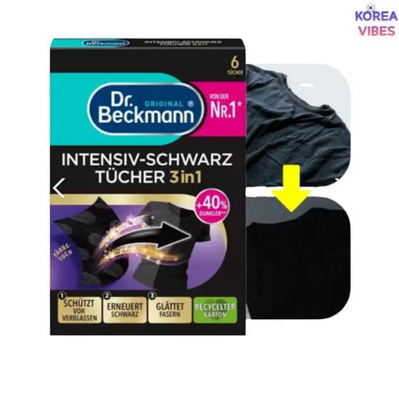 Dr Beckmann Intensive Black Clothes Smooth Fibers Care 3 Em 1 Revive Color Dye 6 Folhas