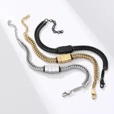 Pulseira de aço titânio estilo hip-hop para o Dia dos Pais, pulseira gravada DIY, joia masculina, acessório de pulso, pr