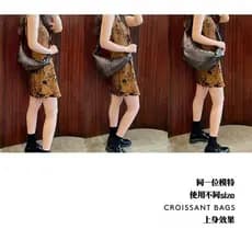 Bolsa baguete de couro legítimo de flor integral, bolsa croissant, bolsa transversal, bolsa feminina, bolsa para o dia a