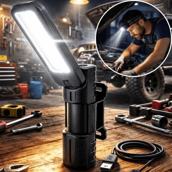 Lampião Lâmpada Led Camping Recarregável Lanterna Trabalho Portátil Mecânico Imã Acampamento de cabeça Barraca Pescaria