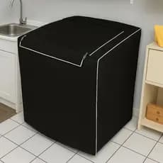Capa Impermeável Para Máquina de Lavar Preta com Zíper Brastemp Electrolux
