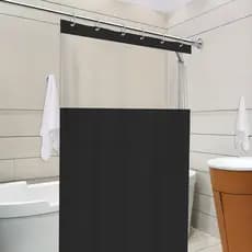 Cortina de Box em PVC Reforçado para Banheiro | Com Visor Transparente | Antimofo e Resistente
