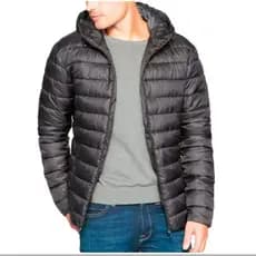 Jaqueta Bobojaco Impermeável Nylon Puffer Masculino com Bolsos e Capuz