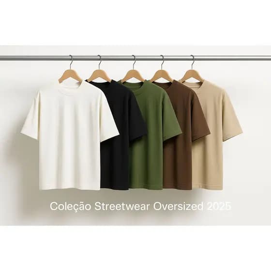 Camiseta Oversized Masculina Streetwear Lisa Malhão, Suedine Penteado, 100% Algodão
