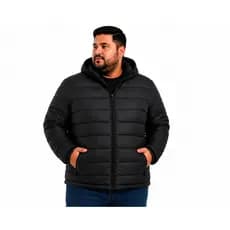 Jaqueta Puffer Plus Size Com Capuz Removivel