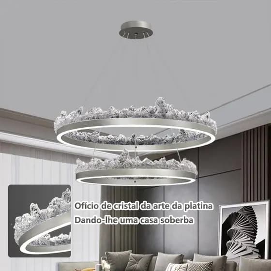 Lustre Led Moderno Prata 110V-220V Lustre para Corredor Sala Cozinha Cristal de platina prata