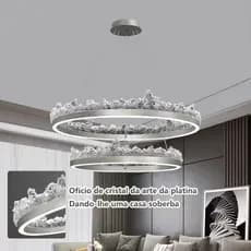 Lustre Led Moderno Prata 110V-220V Lustre para Corredor Sala Cozinha Cristal de platina prata