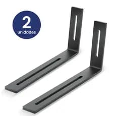 Kit 2 Mão Francesa Dobrável Suporte Reforçado Preta Cantoneira para pendurar na parede Banheiro Quarto Sala Cozinha