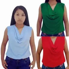 Blusa Regata Feminina Gola Boba Light Moda Verão Elegante